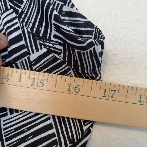 Karen Kane Dress‎ Sleeveless Lined Geometric Design Womens Sz M Black And White - Picture 9 of 12